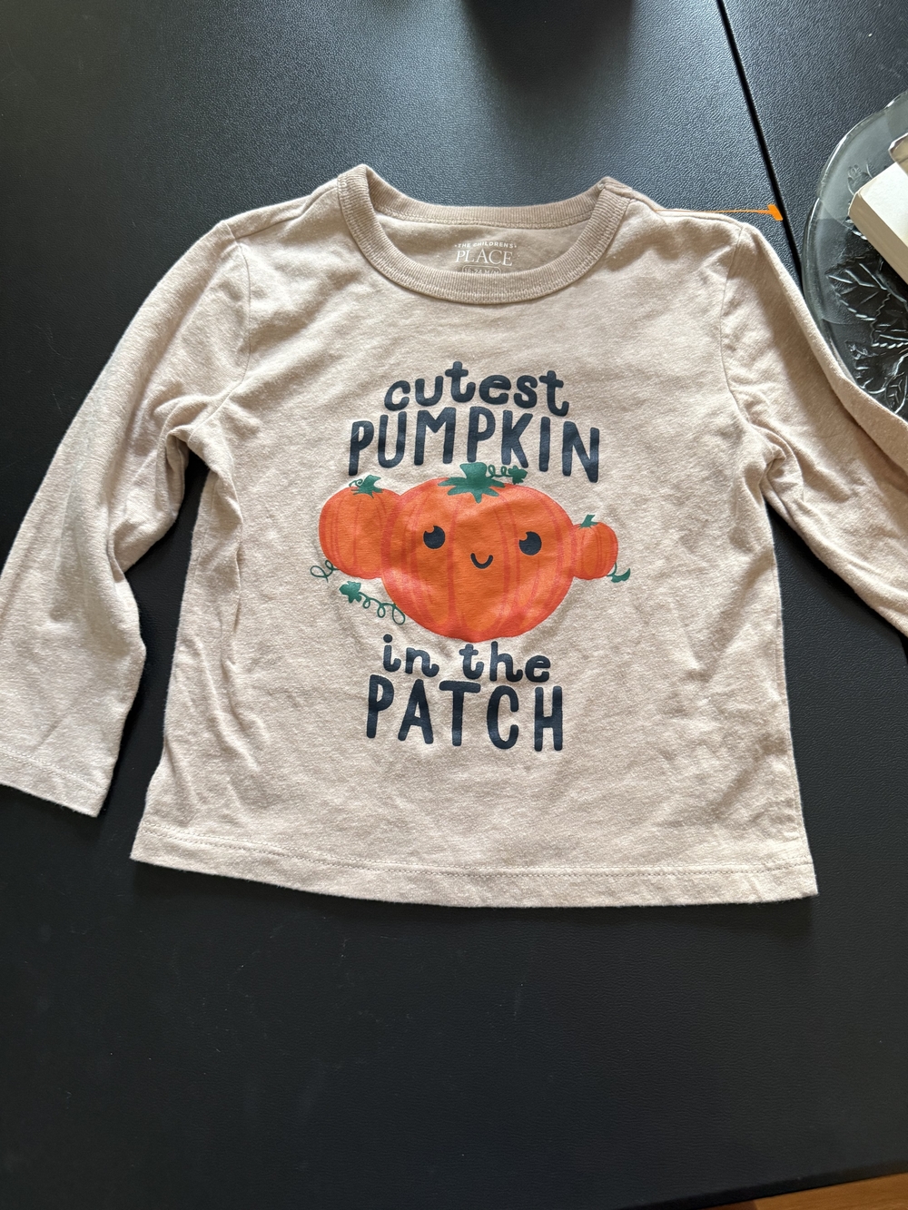 Unisex Beige Long-Sleeve 'Cutest Pumpkin in the Patch' Top